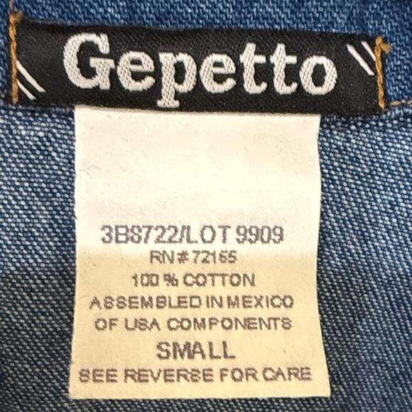 Gepetto Vintage Denim jacket Casual jacket Women’s Jeans  Size Small ( fits S-M) - Picture 5 of 6